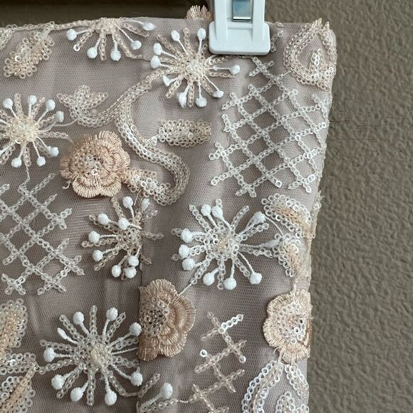 Cream Tulle Midi Strapless Dress - Picture 6 of 7